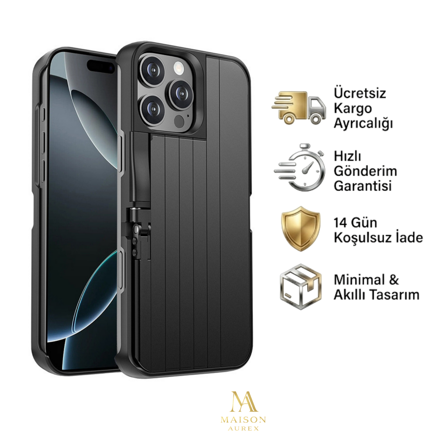 MAISON AUREX™                 3’ü 1 Arada Premium Vlogging Kılıfı — Her An Mükemmel Açı